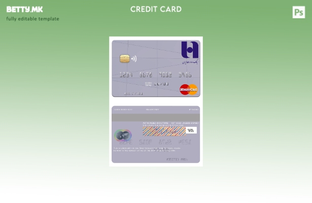 Модерен стил Шаблон за мастер картички Иран Банка Садерат Иран